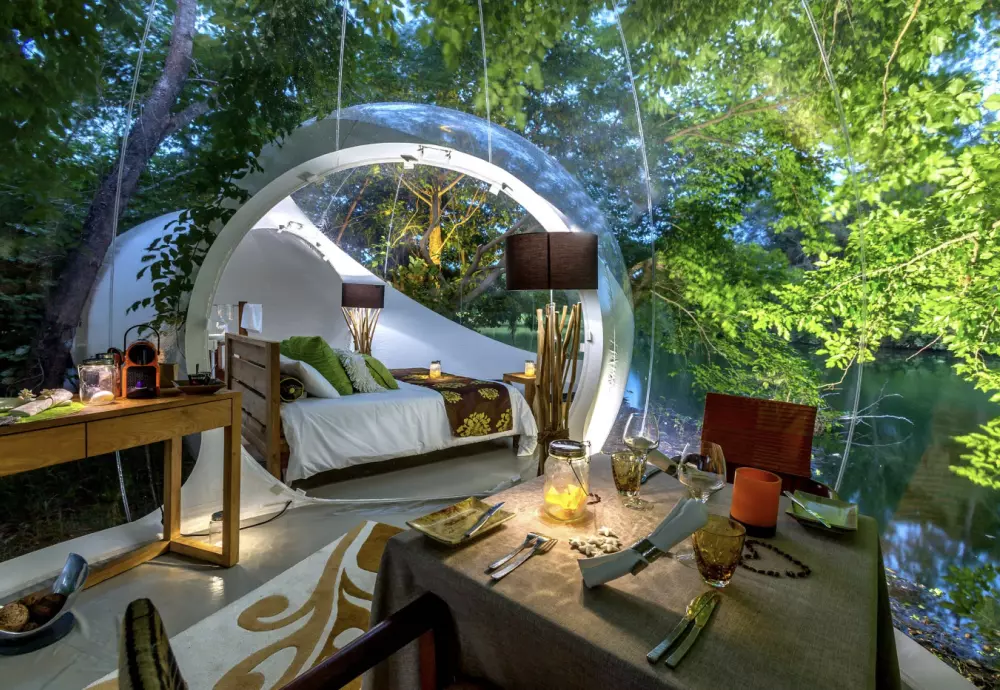 luxurious outdoor single tunnel inflatable bubble tent