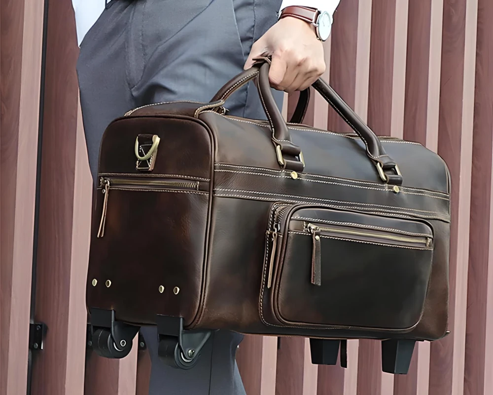 mens carry on bags leather