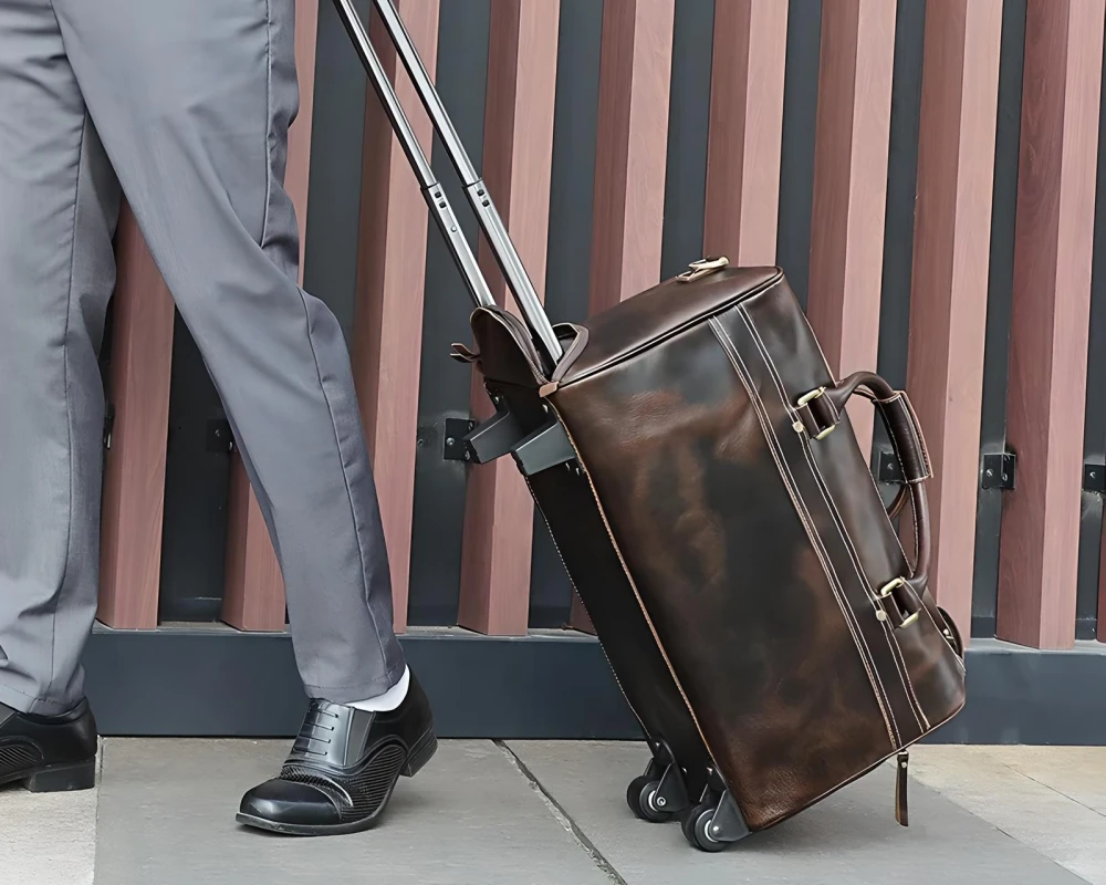 leather trolley luggage