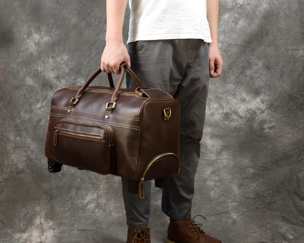 faux leather carry on luggage